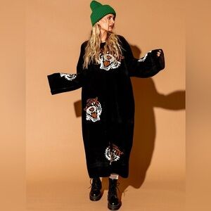 Dressed in LALA Literally Limitless Oversized Knit Dress in Tigress - 2XL/3XL